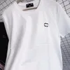 Французский дизайнер, женская высококачественная хлопковая футболка с короткими рукавами и верхним каналом, черно-белая футболка с короткими рукавами, роскошная футболка для отдыха и отдыха, большие размеры 5xl