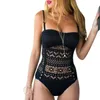 Traje de baño para mujer Tallas grandes 3XL Traje de baño de una pieza para mujer Sexy 2024 Body sólido hueco negro Monokini de baño para mujer Traje de playa de verano I9L7