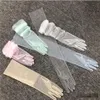Cinq doigts gants 70cm de long bricolage tulle plaine visage robe de mariée transparente sexy239c