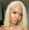 Synthetic Wigs High Temperature Fiber Short Kinky Curly Wig Blonde Lace Front With Baby Hair For Women Natural Cosplay8944842