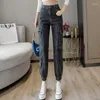 Mulheres jeans senhoras moda cintura alta baggy roupas femininas meninas casual streetwear denim calças de carga feminino bonito b3018a