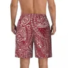 Mäns shorts traditionella blommiga paisley bräda sommaren retro sportkläder strand korta byxor män snabb torr hawaii plus storlek simning stammar