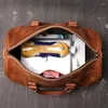 Seesäcke, reine handgemachte natürliche Crazy Horse-Leder, kleine Herren-Reisetasche, echte Handtasche