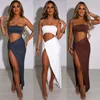 Casual Dresses LFRVZ 2024 Special Young Parity Sexy Club Hollow Out Solid Strapless Sleeveless Women Long Pleated Pencil Dress