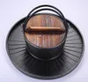 46 cm kommersiella El Home Cast Iron Grill Soup Pot Mutton Pot Barbecue BBQ Sizzling Pan DualPurpose Pan 051220113922309