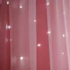 Gardiner romantisk ihålig stjärna blackout fönster gardin för vardagsrum sovrum krokar gardin persienner sydd med vit voile heminredning