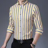 Wide striped shirt for mens 2023 spring new mens top jacket with elastic drape casual bag less mens shirt
