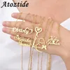 Atoztide Benutzerdefinierte Buchstabenhalsketten Personalisierte Schmuckkette Anhänger Name Goldfarbene Halskette für Frauen Edelstahlgeschenke 240315