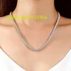 Classic Hip Hop Fine Jewelry Single Row Womens Moissanite Tennis Chain Trendy S925 Sterling Silver Necklace