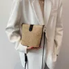 Пляжные сумки серии Sen, тканая сумка-ведро, женская летняя соломенная сумка через плечо, корейская версия, простая сумка-мессенджер на одно плечо