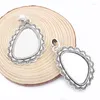Pendant Necklaces 2PCS Antique Silver Alloy Geometry Pendants Simple Irregular And Round Cabochon Tray Setting DIY Jewelry Making Findings