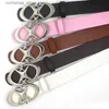 Ceintures à la mode fille épicée rose PU ceinture métal Punk croix bouton lune étoile bouton ceinture femmes Y2K polyvalent décorationY240316