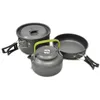 Portabel nonstick aluminiumlegering camping köksredskap utomhus matlagning tekanna picknick bordsartiklar vattenkokare kruka stekpanna 3pcset 240306