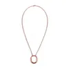 Designer Tjia tiffay and co Collana in argento sterling S925 Nuova versione alta Catena con testa di blocco Diamante rosa a forma di U Collare semplice moda donna