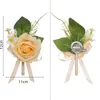 Dekorative Blumen Zarte Rose Boutonniere Corsage künstlich mit Pin für formelle Zusammenkünfte Anlass Brautjungfern