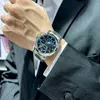 Augustus Full Night Glow Automatic Automatic Mechanical Watch Mens Fashion Moonlight Star مقاومة للماء متعددة الوظيفية