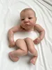 NPK19Inch redan målade Reborn Doll Parts Levi Awake Livelike Baby 3D Målning med synliga vener Tygkropp ingår 240308