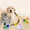 Elektriska möss Cat Toys Interactive Self Play Walking Simulation Mouse Pet Cat Plush Toy Vibration Sensor Kitten Katter Teaser Toys 240309