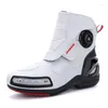 Fietsschoenen Heren Professionele Motorlaarzen Lichtgevend Leer Moto Competitie Motor