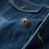 Giacca invernale da uomo in denim addensato in pile cappotti caldi Moda classica bavero slim biker giacca di jeans capispalla maschile marchio di abbigliamento 240314