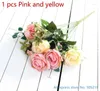 Fleurs décoratives 1 pièces belle fausse fleur artificielle soie Rose Bouquet de mariage décoration de la maison cadeau 5 couleurs disponibles F431