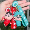 Keychains Lanyards Crayon Shin-Chan Keychain Anime Little new day Figure Bag Pendant Cartoon Key Chain Accessories Toys for Gift Y240316