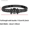 Belts Womens Jeans Skull Button Water Diamond Belt Y2K with Shining Rivet Design Pu Belt Artificial Diamond Belt Punk Stone Mens BeltY240316