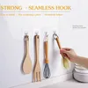 Storage Bags 10pcs Transparent Stainless Steel Strong Self Adhesive Hooks Door Wall Multi-Function Load Rack For Kitchen Bathroom