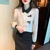 Women's Blouses 2024 Fashion Polka Dot Clothing Casual Ladies Pullovers Autumn Winter Office Lady Interior Lapping Long Sleeve Tops