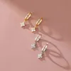 Charm Lnngy 925 boucles d'oreilles en argent certifié original 3mm Moissanite trèfle à quatre feuilles boucle d'oreille pour femmes filles bijoux de mariage cadeauL2403