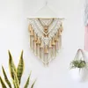 Decoratieve beeldjes handgeweven kleur macrame muurhangend ornament Boho ambachtelijke decoratie prachtig tapijt voor woonkamer decor