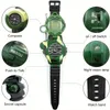 Rechargeable for Kids Two-Way Radio Walky Talky with Flashlight 7 in 1 Watch Children Outdoor Game Interphone Army Toy Gifts 240306