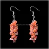 Dangle & Chandelier Irregar Natural Crystal Stone Sier Plated Handmade Earrings Dangle Party Club Decor Energy Jewelry For Women Girl Dhc47
