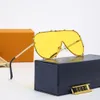 Fashionable oversized new women's sunglasses aviator retro one-piece goggles sunglasses men's V-shaped sunglasses