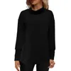 Women's Blouses High Collar Women Knit Top Loose Cozy Winter Wardrobe Ladies' Knitwear With Soft Thick Fabric For Casual