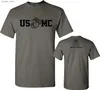 Mäns T-shirts US Marine Bulldog USMC Military T-shirt 100% bomull O-Neck Summer Short Sleeve Casual Mens T-shirt Size S-3XL Q240316