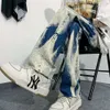 Onregelmatige tie-dye gradiëntjeans, Amerikaanse High Street Vibe-broek, Design Sense, hoogwaardige afslankende smal gesneden broek met rechte pijpen