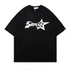 1988 Streetwear American Alphabet Star Print T-shirt Harajuku vintage czerwone męskie damskie damskie topy z podstawową odzieżą męską 240311