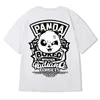 Summer Mens Cotton T-Shirt Funny Panda Print Cartoon Short Sleeve Tops O-Neck Tee Y2k Anime Casual Oversized T Shirt 8XL 240312