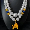 Chaînes Personnalité Lettre Grecque Sororité SIGMA GAMMA RHO Société Émail Métal Poodle Pendentif Simulation Perle Collier Multicouche