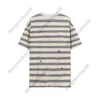 2024 Summer New Trendy Brand Spicy Ink Stripe Fashion Casual Mens And Womens Tik Tok Influencers Same Pure Cotton Short Sleeved T-shirt