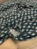 Vestidos casuales Vestido de impresión de plumas de gota de agua Mujeres con cordones con cuello en V Manga larga suelta 2024 Primavera Mujer Viscosa Robe