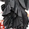 Kvinnors västar 2024 Spring Summer Korean Edition Black Vest Coat Women Heavy Industry Lotus Leaf Design Fashionable Loose LX028