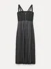 Casual Jurken Mode Patchwork Vrouwen Sling Maxi Jurk Elegant Backless Geplooide Split Bodycon 2024 Vrouwelijke Chic Feestavond Gewaden