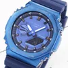 Herren-Damen-Armbanduhr, neue Designer-Elektronikuhr, wasserdicht, automatischer Kalender, blau, neues GM 2100 Anti-Schock-Anti-Magnet-Gummi-Armband, elektronisches Armband