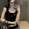 Luxury Designer Cropped Top T Shirts Women Knits Tank Top Designer Embroidery Vest Sleeveless Breathable Knitted Pullover Women Sport Tops