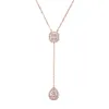 Rakol Korean New Fashion Simple Water Zircon Pendant Ins Personality Cool Wind Small Fresh Popular Necklace DV8X