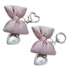 Keychains Champagne Pink Keychain With Delicate Bowknot Key Rings Ornament Trendy Decoration For Keys Handbags And Backpacks