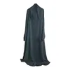 Etnisk klädbön Robe Womens Outfits Islam Långärmning Kaftan Islamiska klänningar Modiga kläder med Hijab Arabe Muslim Dress