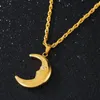 Pendant Necklaces Fooderwerk Jewelry Fashion 3D Solid Moon Hollow Necklace Middle East Golden Ladies
